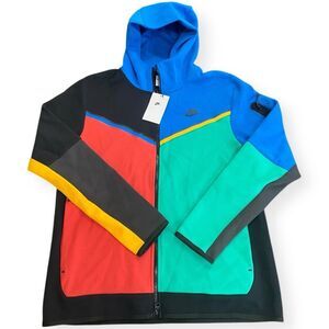 Nike Sportswear Tech Fleece Multicolor Mens size L Full-Zip Hoodie CU4489-015